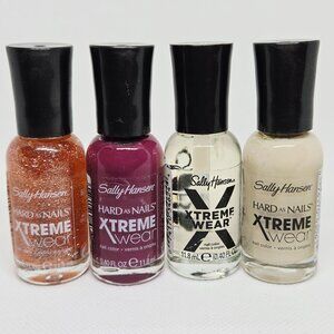 SALLY HANSEN HARD AS NAILS XTREME WEAR LOT OF 4 ASSORTED COLORS NEW NAIL POLISH